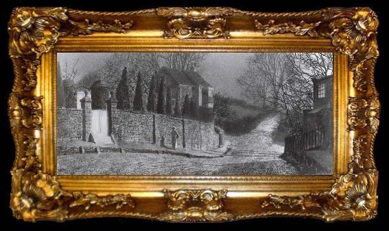 framed  Atkinson Grimshaw The Old Gates Yew Court  Scalby near Scarborough, ta009-2